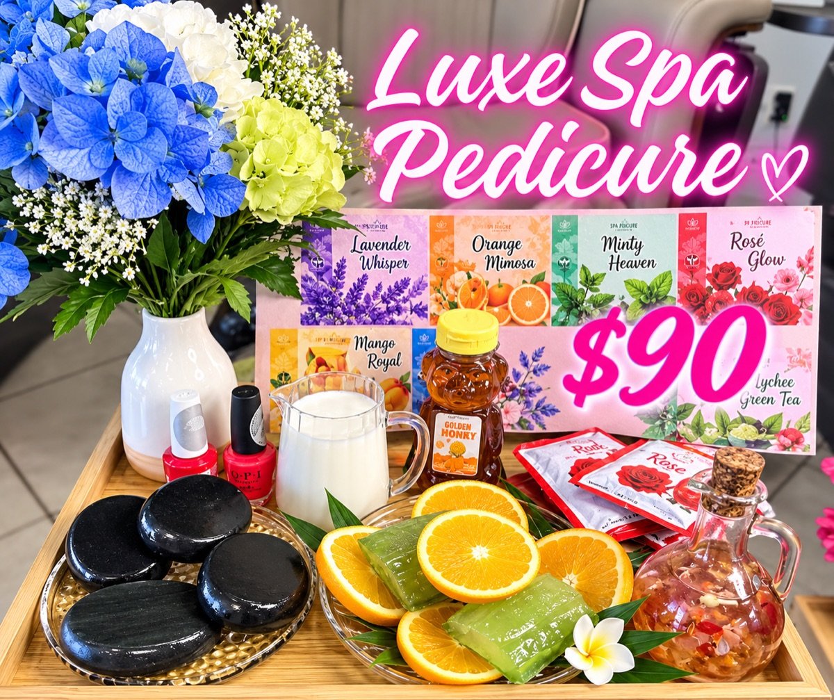 Luxury spa pedicure at LUXE NAIL SPA in Winter Park, FL